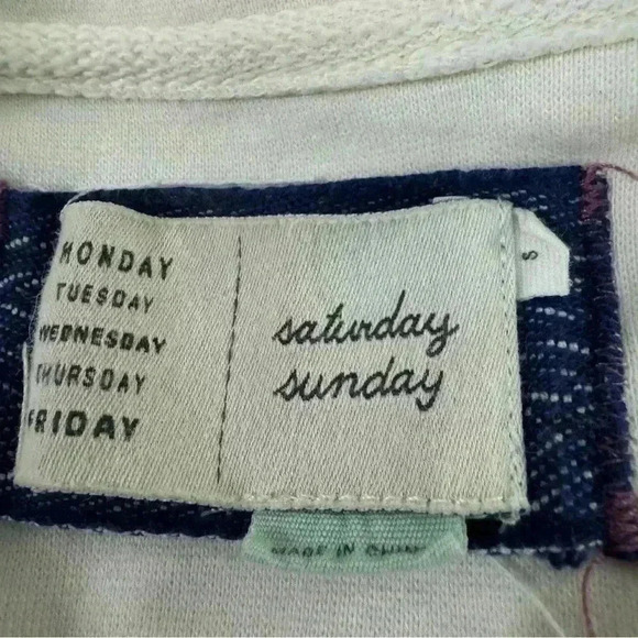 Anthropologie Saturday Sunday Quinn Jacket Full-Zip Tie Back Cream Size S - Picture 9 of 13